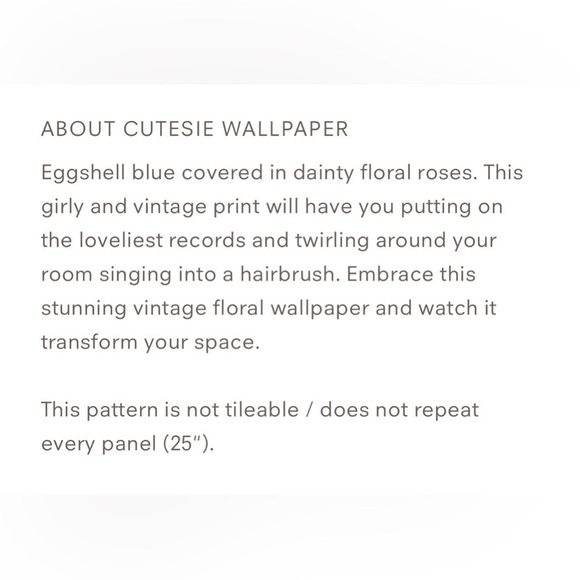 Anewall Cutesie Wallpaper Peel & Stick 141"W x 108"H Eggshell Floral Roses Mural - Picture 7 of 9